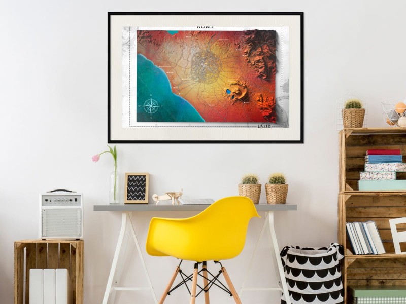 Plakat - Mapa reliefowa: Rzym