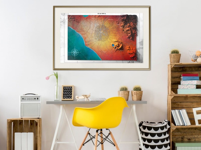 Plakat - Mapa reliefowa: Rzym