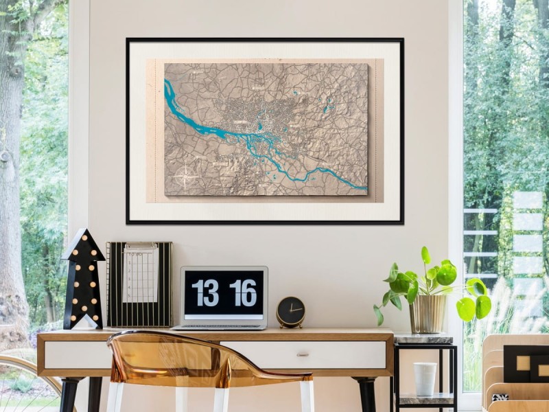 Plakat - Mapa reliefowa: Hamburg