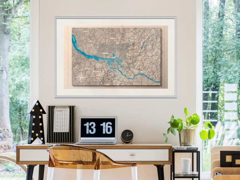 Plakat - Mapa reliefowa: Hamburg