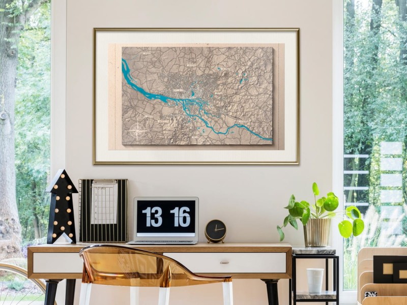 Plakat - Mapa reliefowa: Hamburg