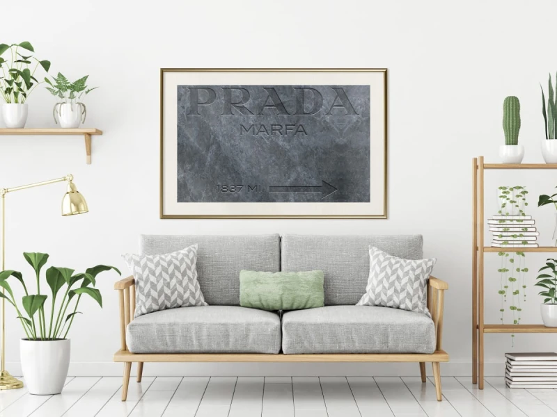 Plakat - Prada (szary)