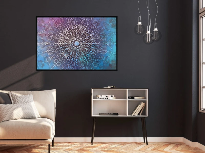 Plakat - Niebiesko-różowa mandala