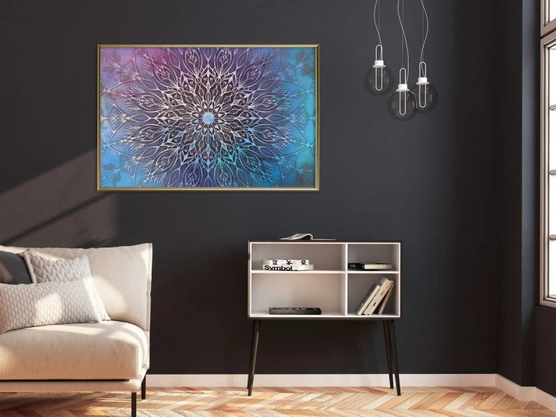 Plakat - Niebiesko-różowa mandala