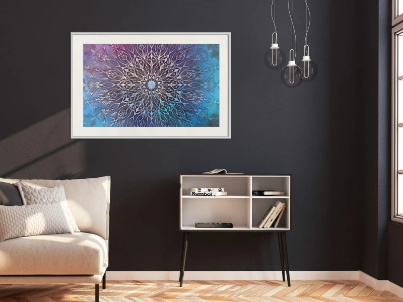 Plakat - Niebiesko-różowa mandala