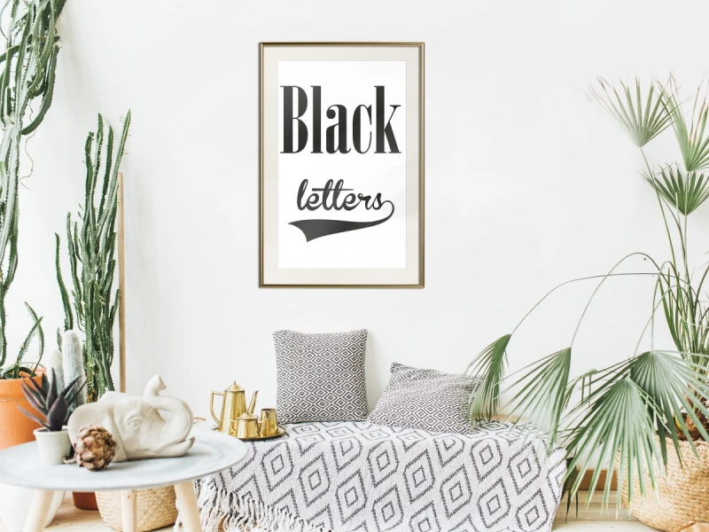 Plakat - Czarny napis