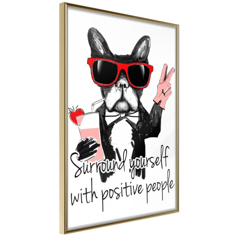 Plakat - Pozytywny buldog