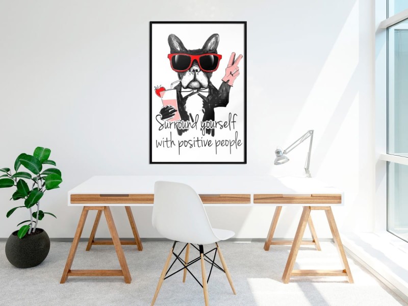 Plakat - Pozytywny buldog