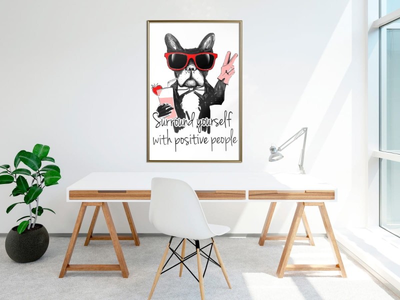 Plakat - Pozytywny buldog