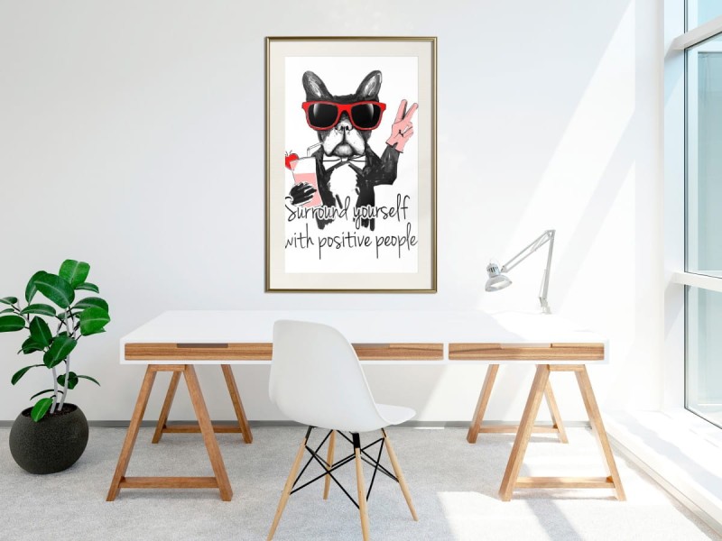 Plakat - Pozytywny buldog