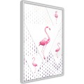 Plakat - Flamingi i trójkąty