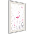 Plakat - Flamingi i trójkąty