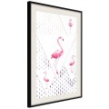 Plakat - Flamingi i trójkąty