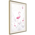 Plakat - Flamingi i trójkąty