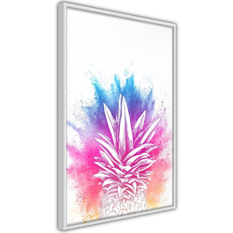 Plakat - Tęczowy pióropusz ananasa