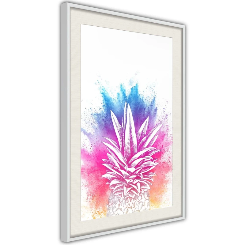 Plakat - Tęczowy pióropusz ananasa