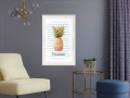 Plakat - Ananas na pasiastym tle
