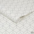 Biała tapeta z geometrycznym srebrnym linearnym wzorem