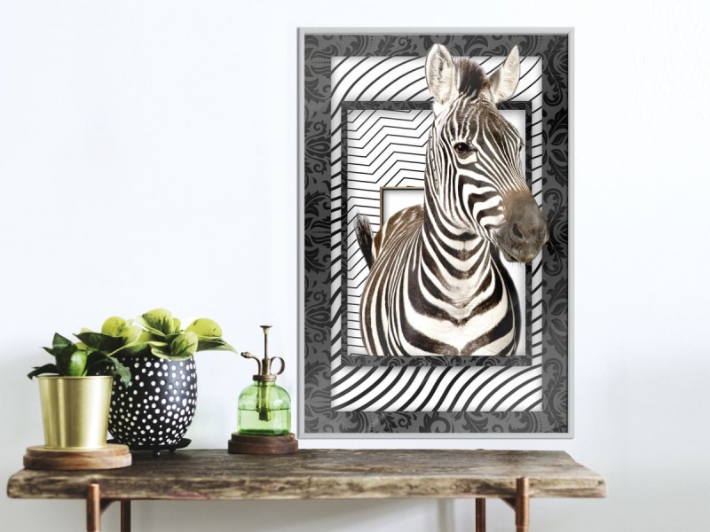 Plakat - Zebra w ramie