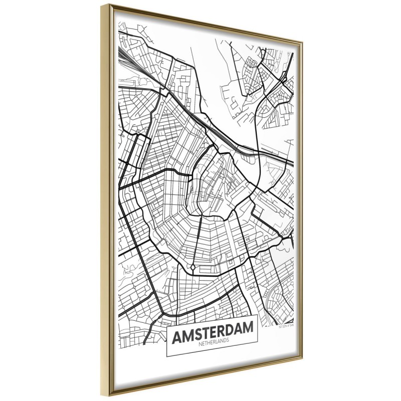 Plakat - Plan miasta: Amsterdam