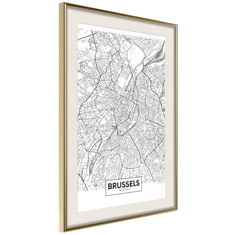 Plakat - Plan miasta: Bruksela