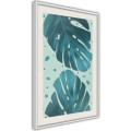 Plakat - Pastelowe liście monstery