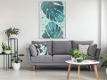 Plakat - Pastelowe liście monstery