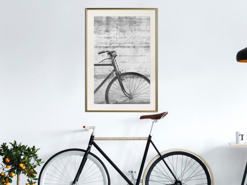 Plakat - Rower oparty o mur