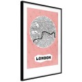 Plakat - Plan miasta: Londyn (różowy)