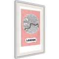 Plakat - Plan miasta: Londyn (różowy)
