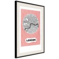 Plakat - Plan miasta: Londyn (różowy)