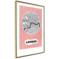 Plakat - Plan miasta: Londyn (różowy)