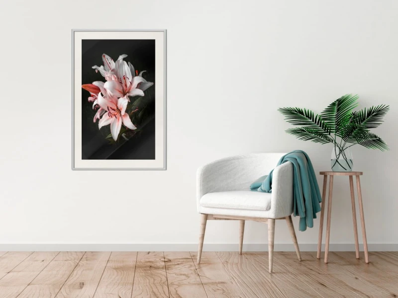 Plakat - Bladoróżowe lilie