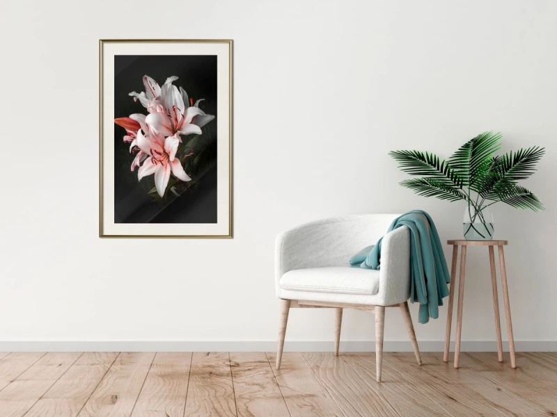 Plakat - Bladoróżowe lilie