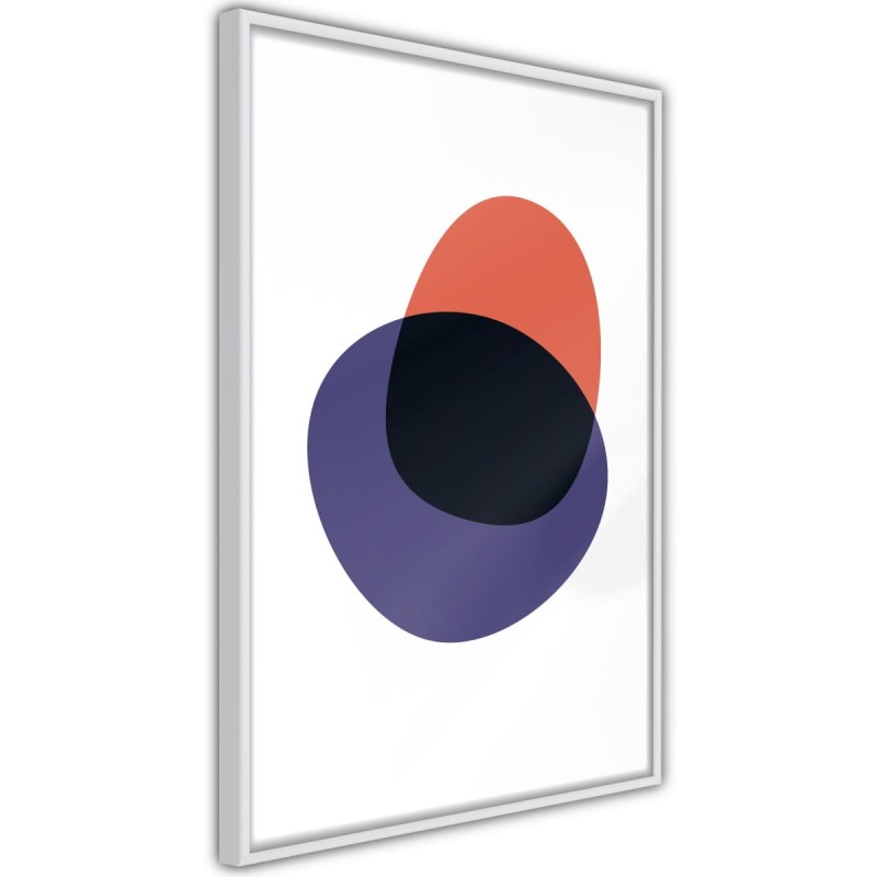 Plakat - Biały, pomarańczowy, fioletowy i czarny