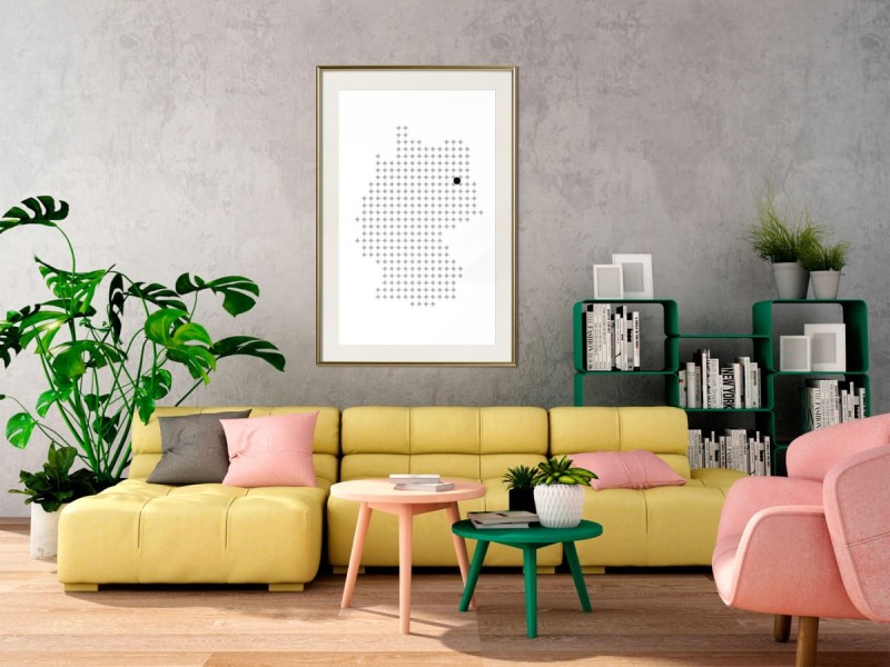 Plakat - Mapa Niemiec w pikselach