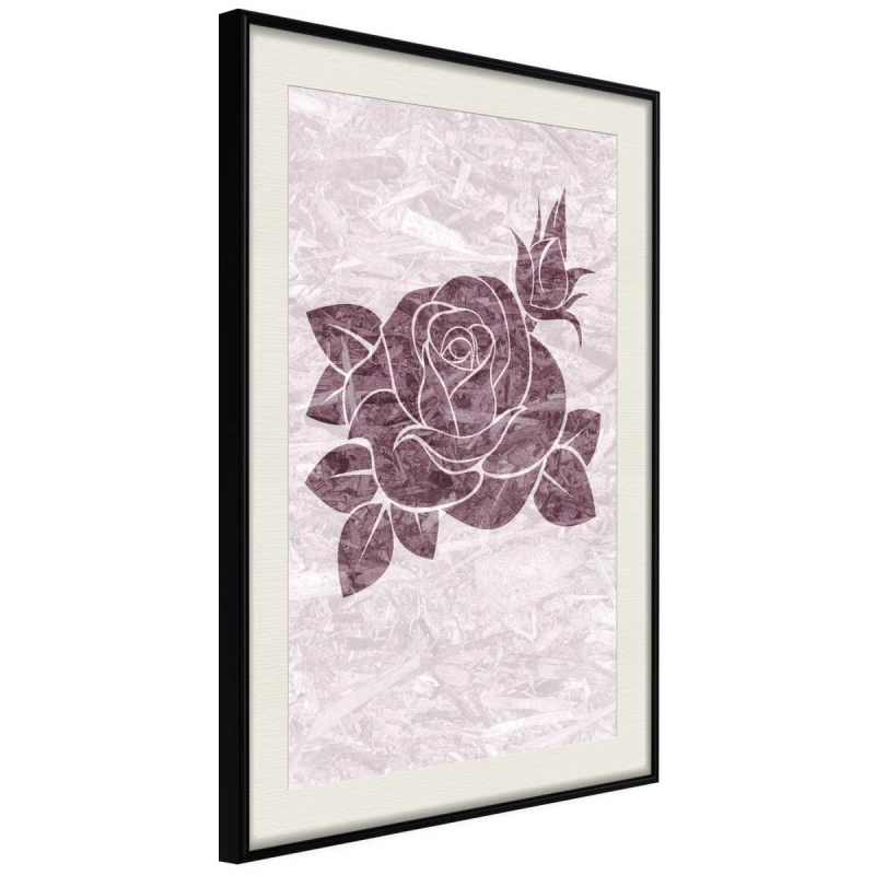 Plakat - Monochromatyczna róża