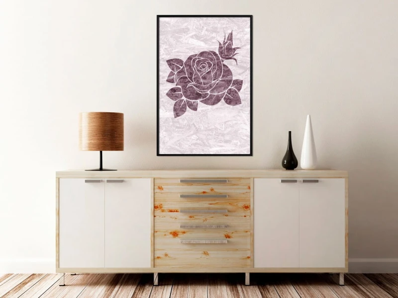 Plakat - Monochromatyczna róża