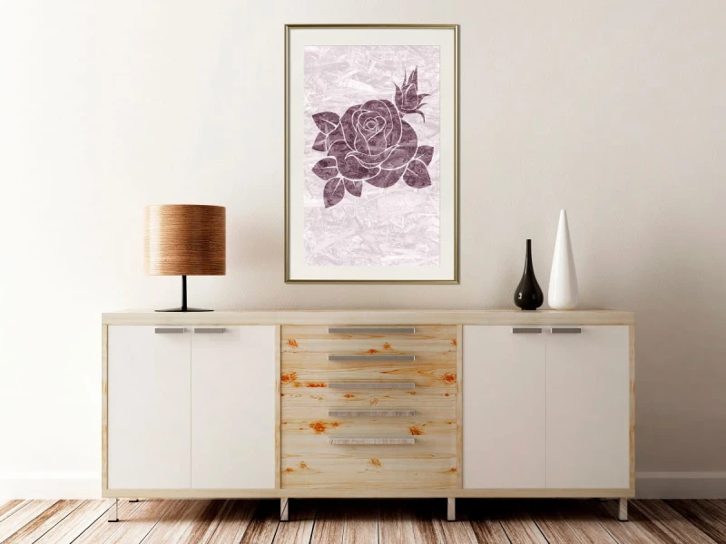 Plakat - Monochromatyczna róża