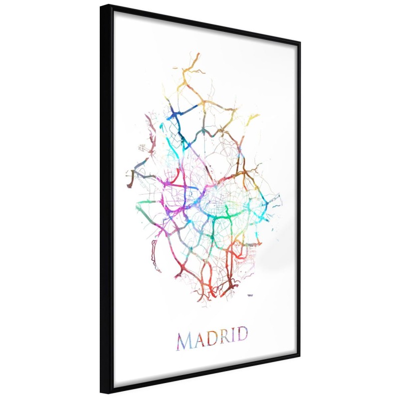 Plakat - Plan miasta: Madryt (kolorowy)