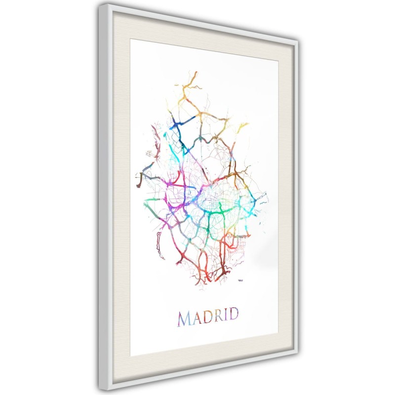 Plakat - Plan miasta: Madryt (kolorowy)