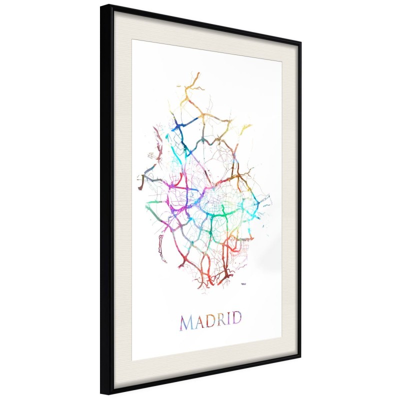 Plakat - Plan miasta: Madryt (kolorowy)