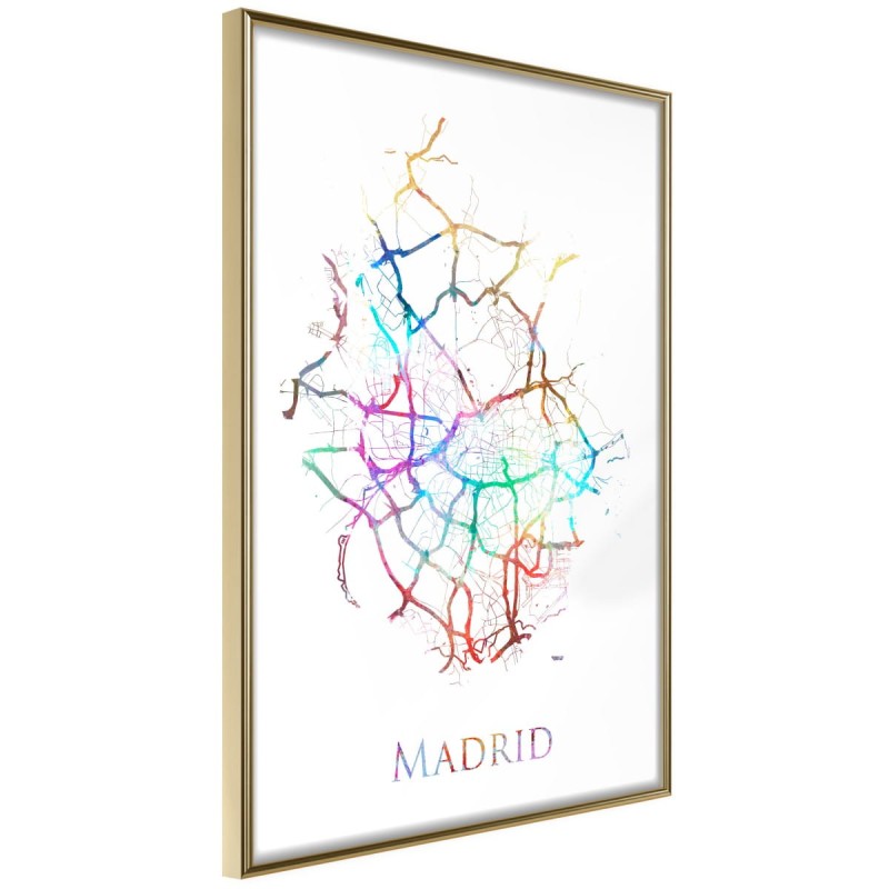 Plakat - Plan miasta: Madryt (kolorowy)