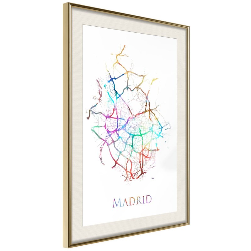Plakat - Plan miasta: Madryt (kolorowy)