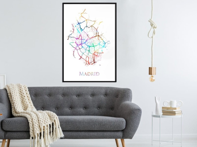 Plakat - Plan miasta: Madryt (kolorowy)