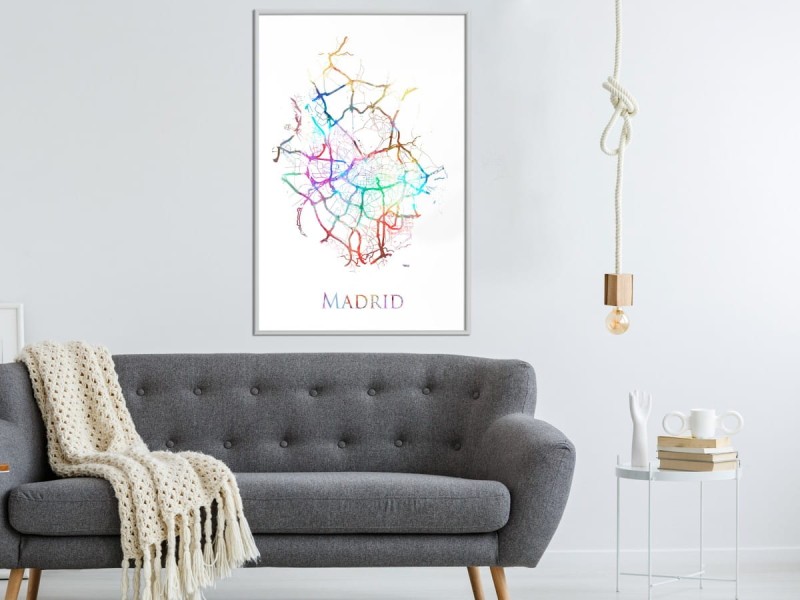 Plakat - Plan miasta: Madryt (kolorowy)