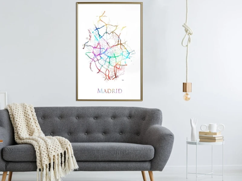Plakat - Plan miasta: Madryt (kolorowy)