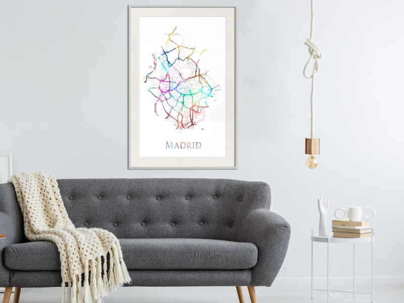 Plakat - Plan miasta: Madryt (kolorowy)