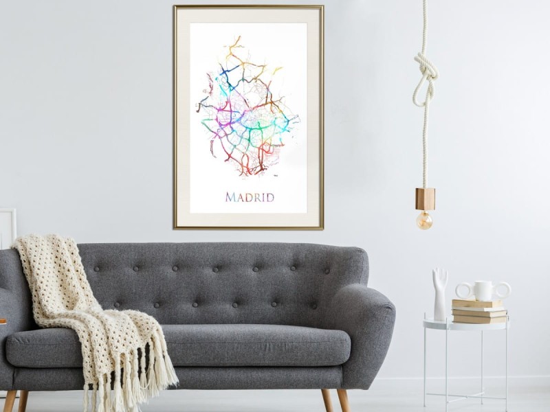 Plakat - Plan miasta: Madryt (kolorowy)