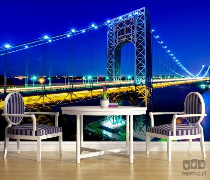 Fototapeta Manhattan bridge w nocy